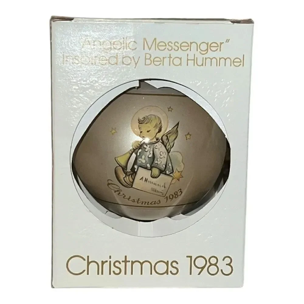 Schmid Berta Hummel Angelic Messenger 1983 Christmas Glass Ornament W Box